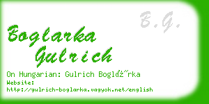 boglarka gulrich business card